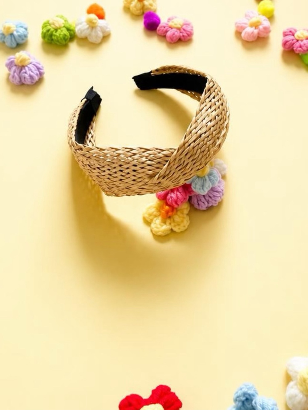 Natural Woven Straw Headband for Women